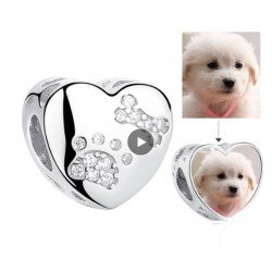 Charm personalizado pets mascotas corazón plata