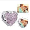 Corazón rosa charm con foto personalizado brillantes