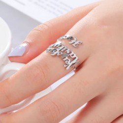 Anillos personalizados con nombres acero inoxidable