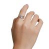 Anillo plata 2 nombres personalizado y brillantes ajustable