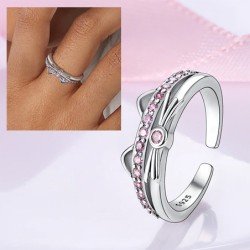 Anillo Miau gatita linda plata de ley mujer elegante