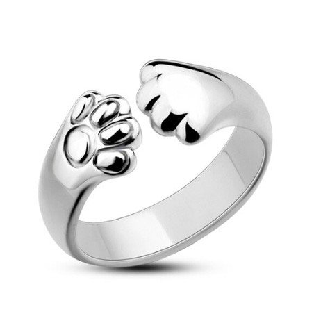 Anillo patitas de perrito mascotas plata de ley mujer