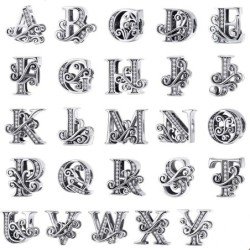 Letras personalizadas plata charm mujer Abecedario