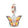 Mariposa tonos cálidos charm plata de ley mujer