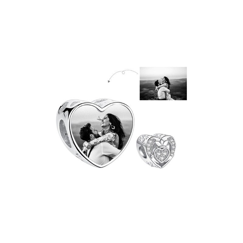 Charm con foto momentos inolvidables de amor en plata