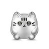 Gato gordito charm para pulseras en plata de ley