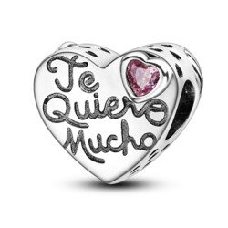 Charm te quiero mucho corazón en plata de ley