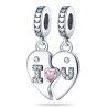 Charm doble I love you circonitas plata compatible