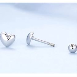 Pendientes corazón para mujer o niña corazones pequeños plata de ley joyería básica