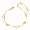 Pulsera corazones huecos y nácar acero 316L