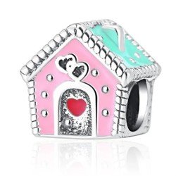 Casita charm esmaltada plata para pulseras