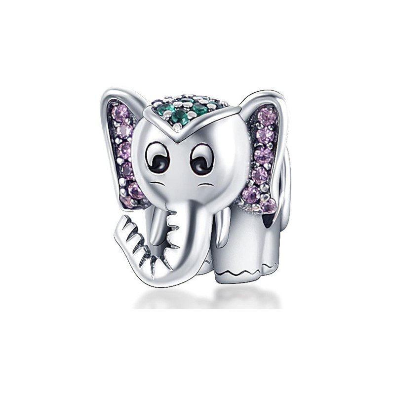 Charm elefante de la suerte plata de ley