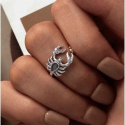 Anillo escorpión escorpio horóscopo ajustable mujer plata