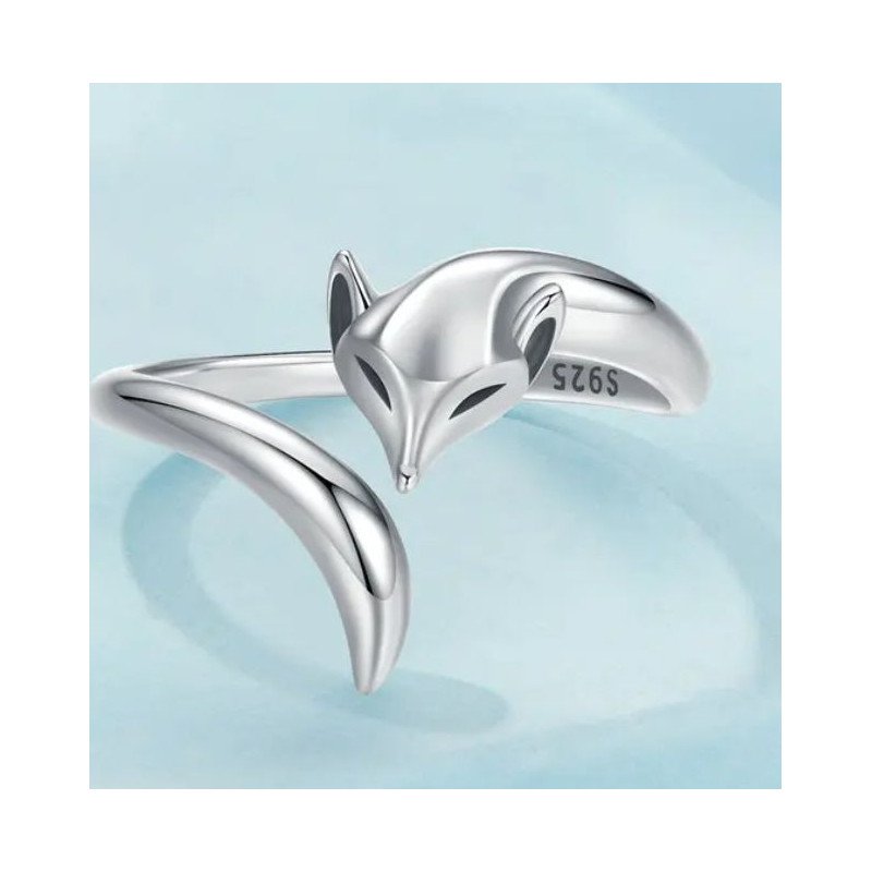 Anillo zorro ajustable plata de ley mujer regalo