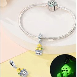 Maceta con estrellas luminosas en la oscuridad plata charms