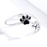 Anillo Pets ajustable huellas perro plata de ley S925 joyería mujer