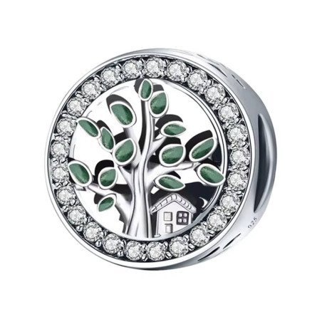 Árbol de la vida familia charm plata redondo compatible Pandora y otras pulseras