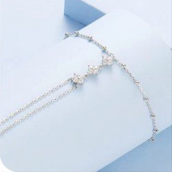 Pulsera dedo plata de lley 3 estrellas del destino S925 mujer