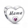 Charm Mamá corazón plata de ley compatible con Pandora