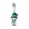 Charm Gnomo colgante plata 1ley corazón verde