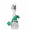 Gnomo verde trébol colgante plata 1 ley suerte